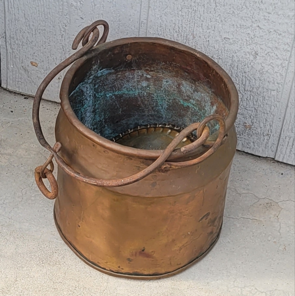 Antique copper bucket